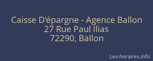 Caisse D'épargne - Agence Ballon