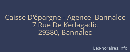 Caisse D'épargne - Agence  Bannalec