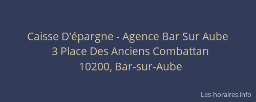 Caisse D'épargne - Agence Bar Sur Aube