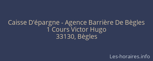 Caisse D'épargne - Agence Barrière De Bègles