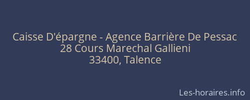 Caisse D'épargne - Agence Barrière De Pessac