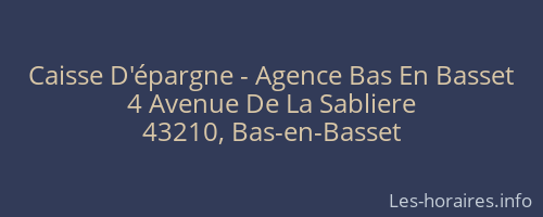 Caisse D'épargne - Agence Bas En Basset