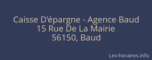 Caisse D'épargne - Agence Baud