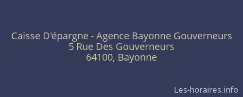 Caisse D'épargne - Agence Bayonne Gouverneurs