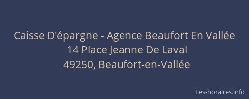Caisse D'épargne - Agence Beaufort En Vallée