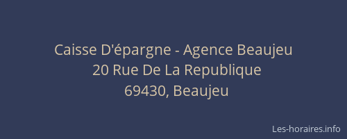 Caisse D'épargne - Agence Beaujeu