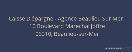 Caisse D'épargne - Agence Beaulieu Sur Mer