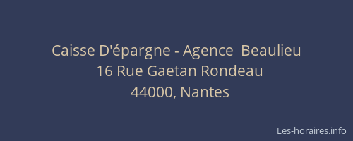 Caisse D'épargne - Agence  Beaulieu