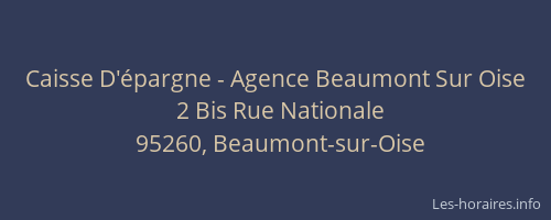 Caisse D'épargne - Agence Beaumont Sur Oise