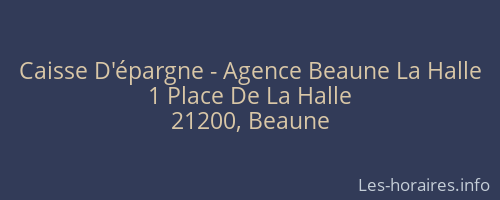 Caisse D'épargne - Agence Beaune La Halle