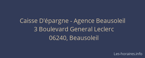 Caisse D'épargne - Agence Beausoleil