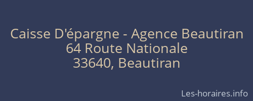 Caisse D'épargne - Agence Beautiran