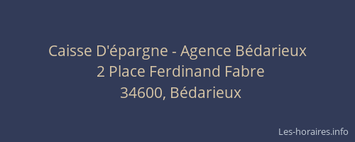 Caisse D'épargne - Agence Bédarieux