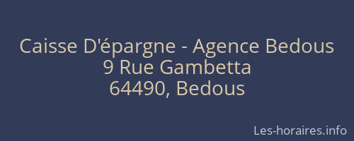 Caisse D'épargne - Agence Bedous