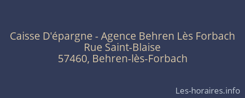Caisse D'épargne - Agence Behren Lès Forbach