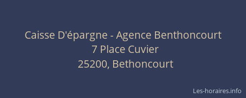 Caisse D'épargne - Agence Benthoncourt
