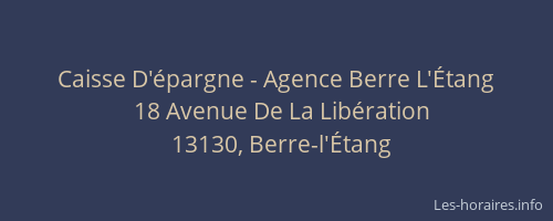 Caisse D'épargne - Agence Berre L'Étang