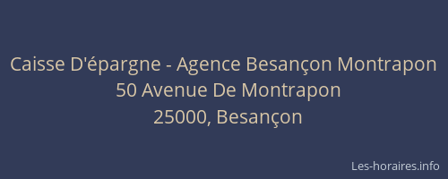 Caisse D'épargne - Agence Besançon Montrapon