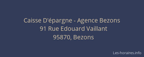 Caisse D'épargne - Agence Bezons