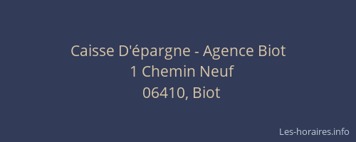 Caisse D'épargne - Agence Biot