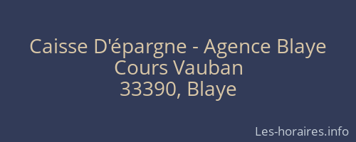 Caisse D'épargne - Agence Blaye