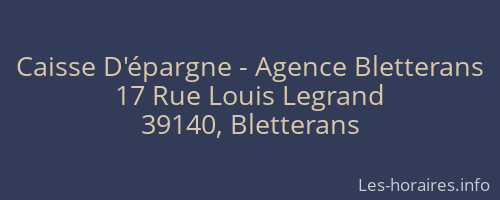 Caisse D'épargne - Agence Bletterans