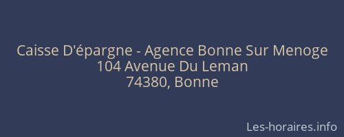 Caisse D'épargne - Agence Bonne Sur Menoge
