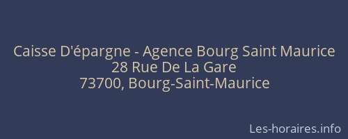 Caisse D'épargne - Agence Bourg Saint Maurice