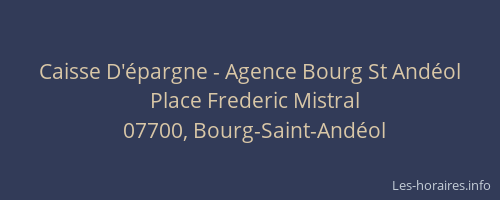 Caisse D'épargne - Agence Bourg St Andéol