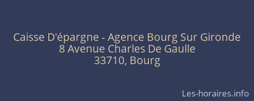 Caisse D'épargne - Agence Bourg Sur Gironde