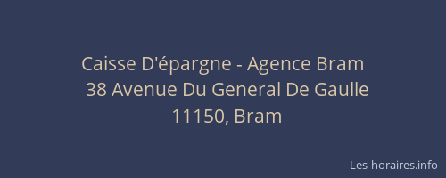 Caisse D'épargne - Agence Bram