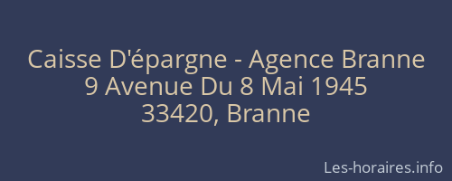 Caisse D'épargne - Agence Branne