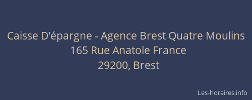 Caisse D'épargne - Agence Brest Quatre Moulins