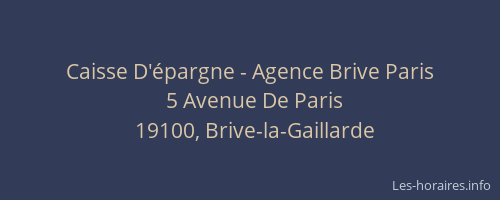 Caisse D'épargne - Agence Brive Paris