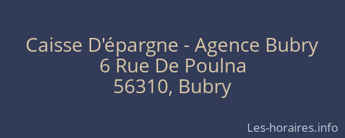 Caisse D'épargne - Agence Bubry