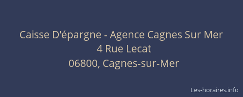 Caisse D'épargne - Agence Cagnes Sur Mer