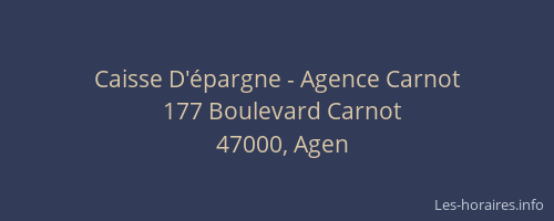 Caisse D'épargne - Agence Carnot