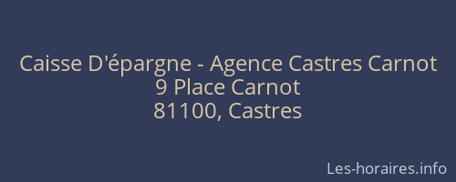 Caisse D'épargne - Agence Castres Carnot