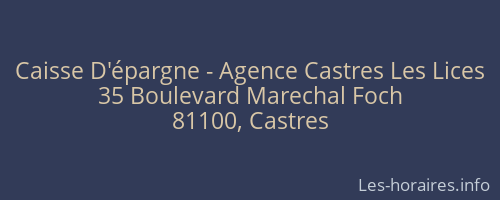 Caisse D'épargne - Agence Castres Les Lices