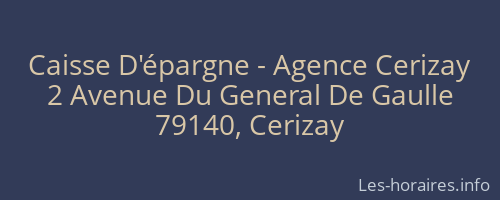 Caisse D'épargne - Agence Cerizay