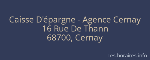 Caisse D'épargne - Agence Cernay