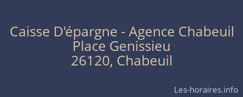 Caisse D'épargne - Agence Chabeuil