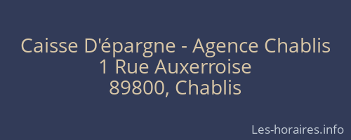 Caisse D'épargne - Agence Chablis