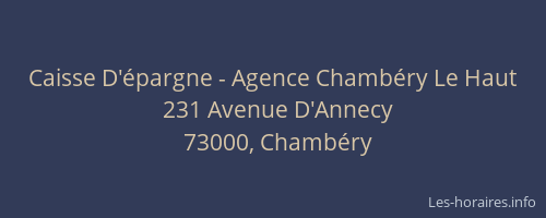 Caisse D'épargne - Agence Chambéry Le Haut