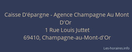 Caisse D'épargne - Agence Champagne Au Mont D'Or