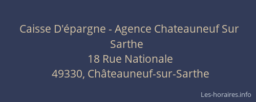 Caisse D'épargne - Agence Chateauneuf Sur Sarthe