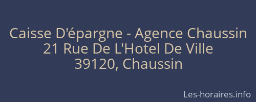 Caisse D'épargne - Agence Chaussin
