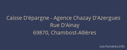Caisse D'épargne - Agence Chazay D'Azergues