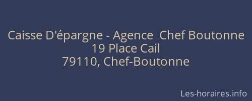 Caisse D'épargne - Agence  Chef Boutonne