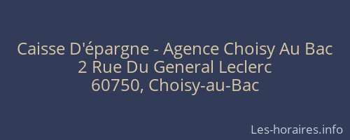 Caisse D'épargne - Agence Choisy Au Bac